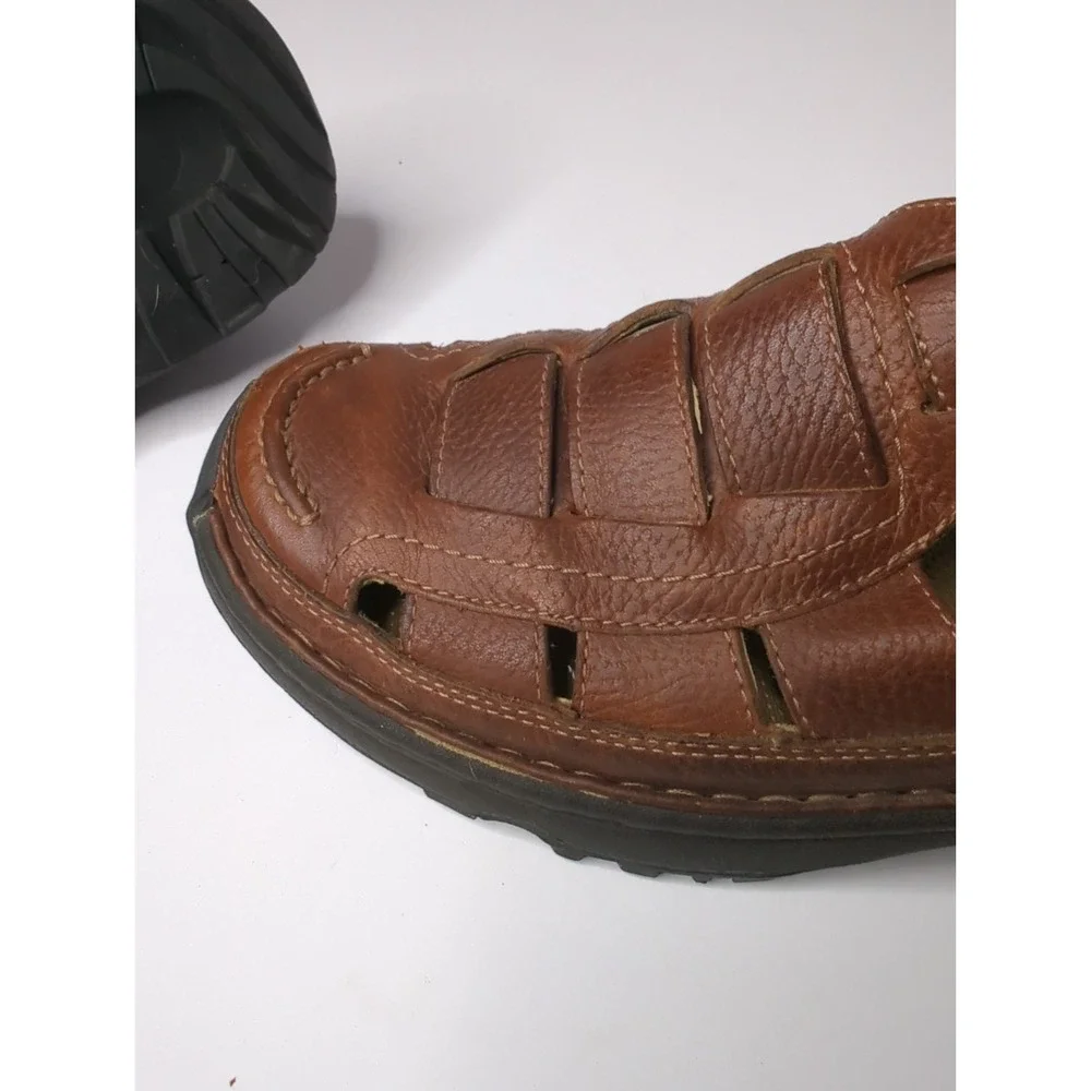 L.L. Bean Leather Fisherman Sandals Mens 8 Brown Caged Grandpacore Gorpcore